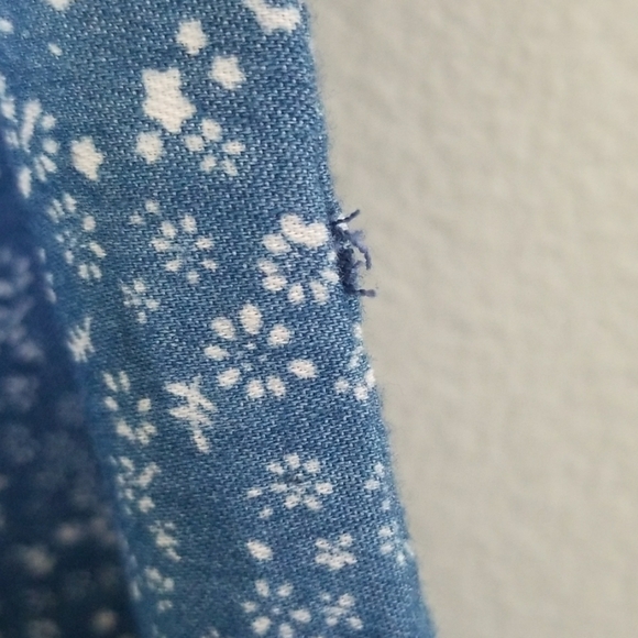 Eci new york 90's Vintage Vibe floral sleeveless chambray Shift dress size large - Picture 6 of 6